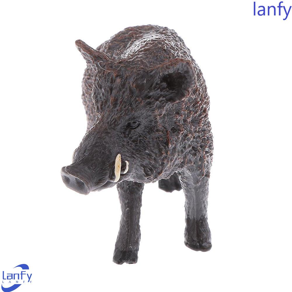 Lanfy Mainan Babi Hutan 1 Pc 2.8 Inch Simulasi Kehidupan Liar Hewan Miniatur Celeng Dekorasi Rumah Anak Dekorasi Rumah Sangat Detail Mainan Model Babi Hutan