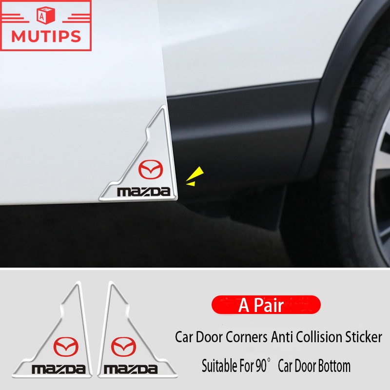 Mazda 2Pcs/Set Bar Pelindung Stiker Sudut Pintu Mobil Anti-Tabrakan Untuk CX8 CX3 Mazda2 6 5 CX9 BT50 2 3 CX5 CX30