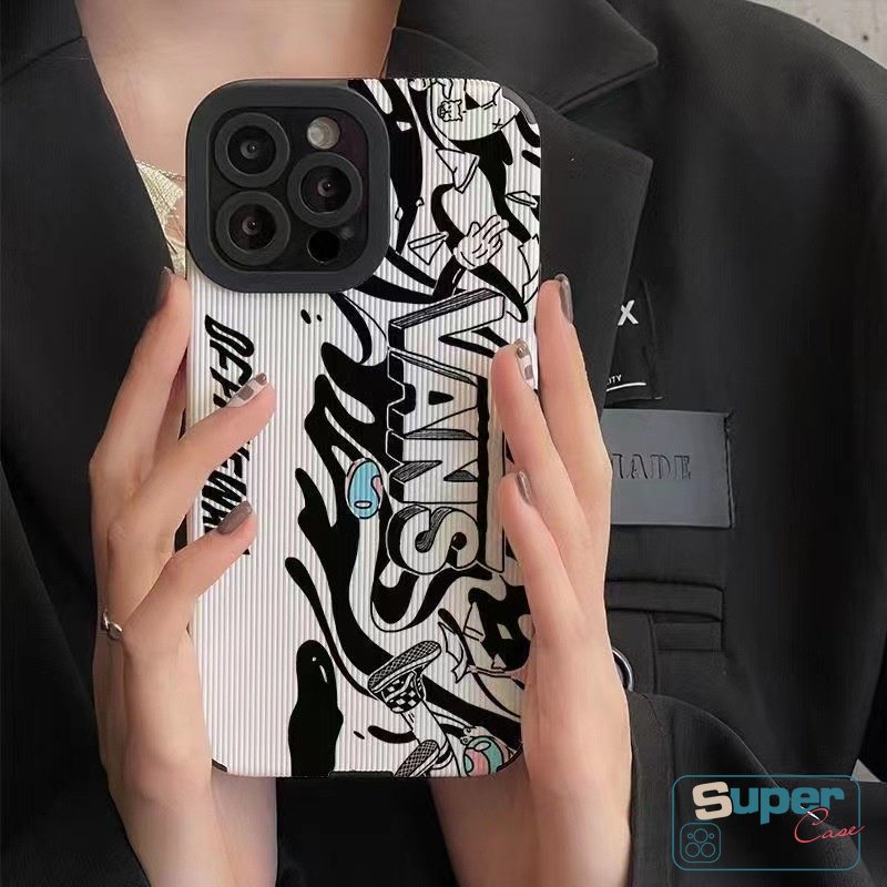 Merek Trendi V.ANS Case Kompatibel Untuk iPhone 7Plus 11 14 13 12 Pro MAX 8Plus XR X XS MAX Tekstur Kulit Mewah Kartun Anime M.ARVEL Shockproof Lembut TPU Penutup Belakang