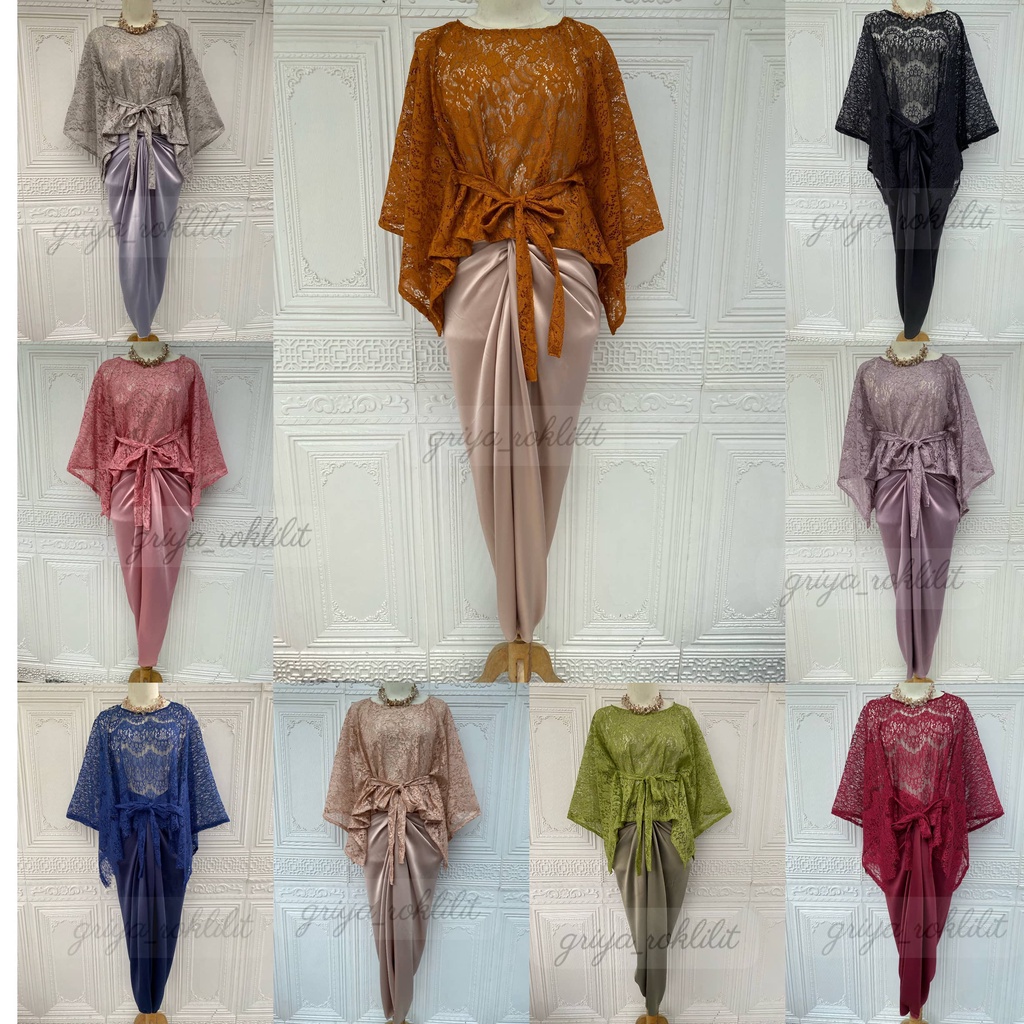 PROMO SETELAN KEBAYA CAPE BROKAT TALI PREMIUM