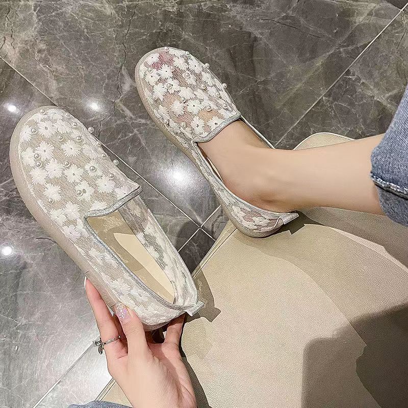 [LC] 1517 Sepatu Wanita Sneakers F69 Brokat mutiara ringan ELEGAN CANTIK Pesta Kerja Keren Trend Casual Kualitas Bagus Impor