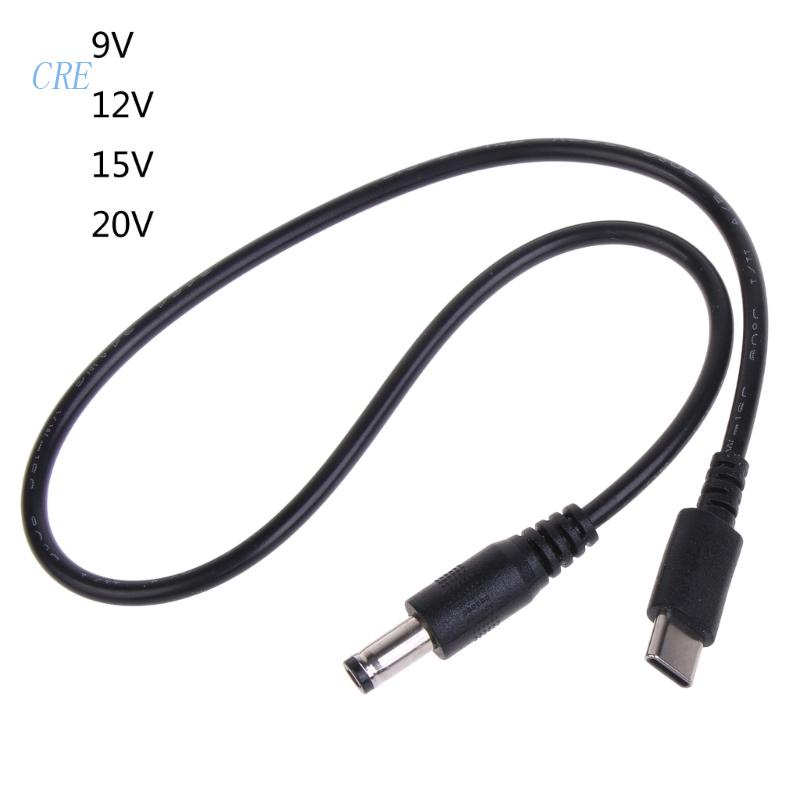 Cre UsbC TypeC Ke DC 5.5x2.5mm 9V 12V 15V 20V PD Trigger Kabel Power Converter Adapter Line Untuk Monitor LCD Siaran R