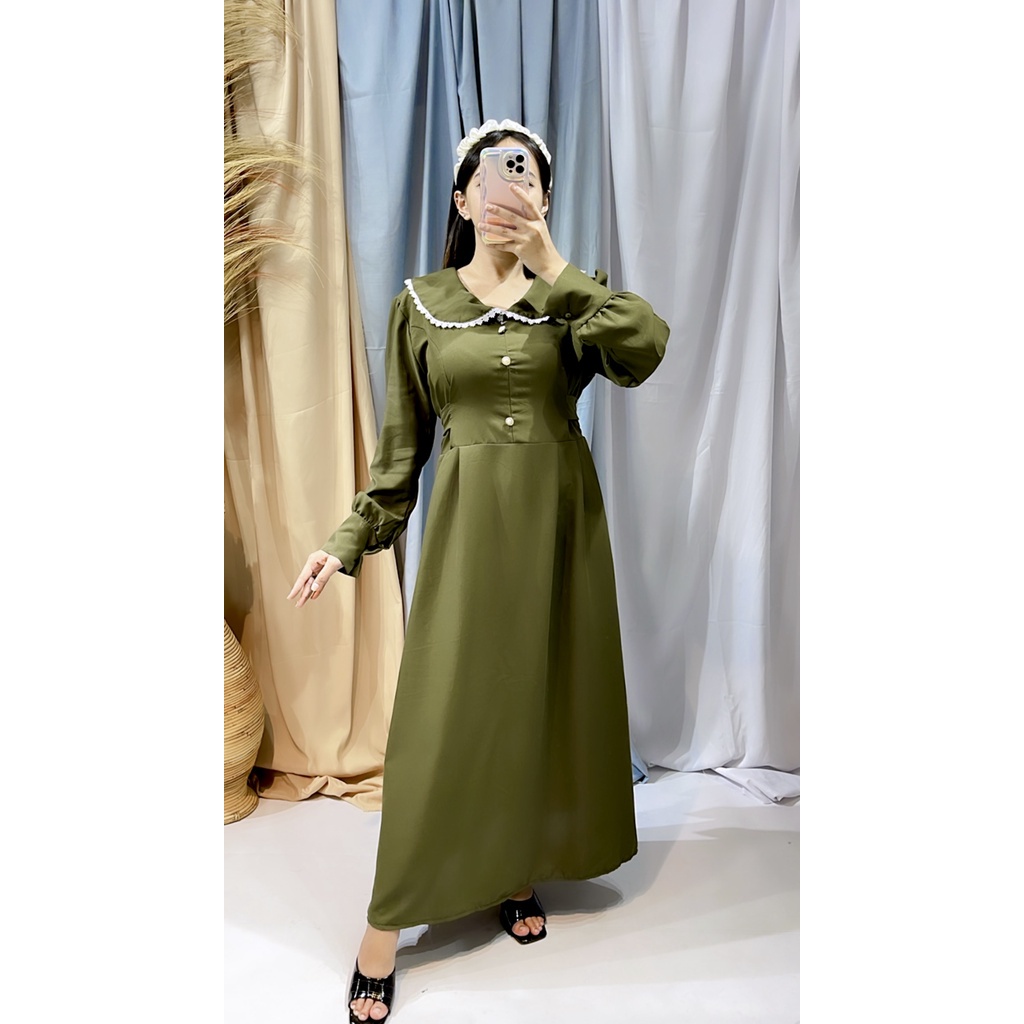 BEFAST - ZRX OOTD WANITA DRESS ARISYA / DRESS SEULBI / LongDress Wanita Keluaran Terbaru / Fashion Ala Wanita Korean Style / Dress Maxy Lengan Panjang / Outfit Wanita Kondangan / Pakaian Casual Wanita Remaja ABG / Dress Polos Formal