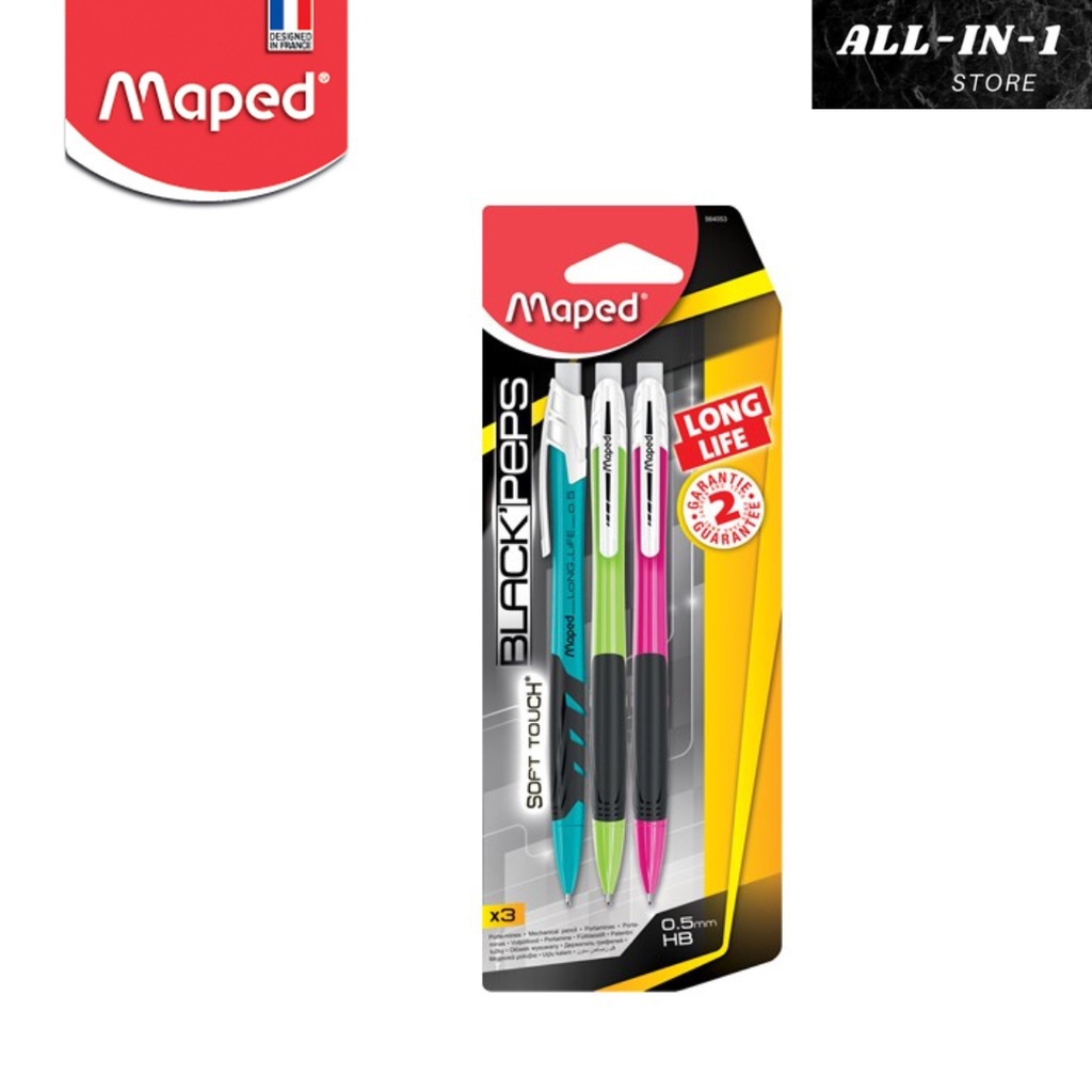 

Maped Pensil Mekanik Black Peps's LongLife 0.5 Assorted Colors Blister