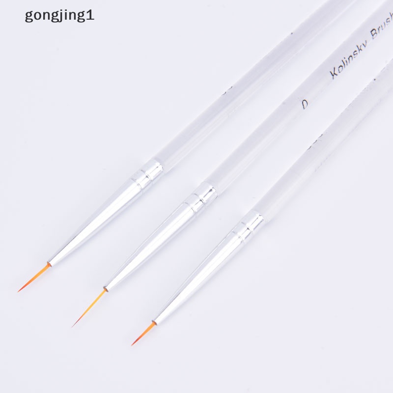 Ggg 3pcs Nail Art Drawing Striping Liner Pen Brush DIY Paing Lines Set Manicure ID