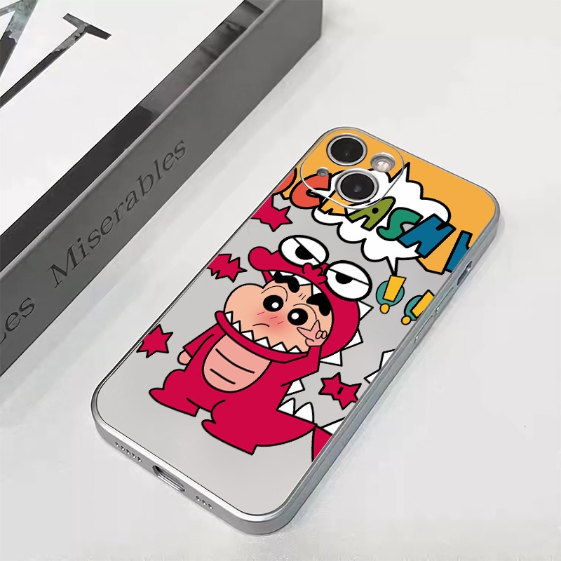 IPHONE Casing Ponsel Electroplate Kompatibel Untuk Iphone11 14 13 12 Pro XS Max XR X8 7 6S Plus Mini Cute Boy Soft Casing TPU Silikon Shockproof Cover