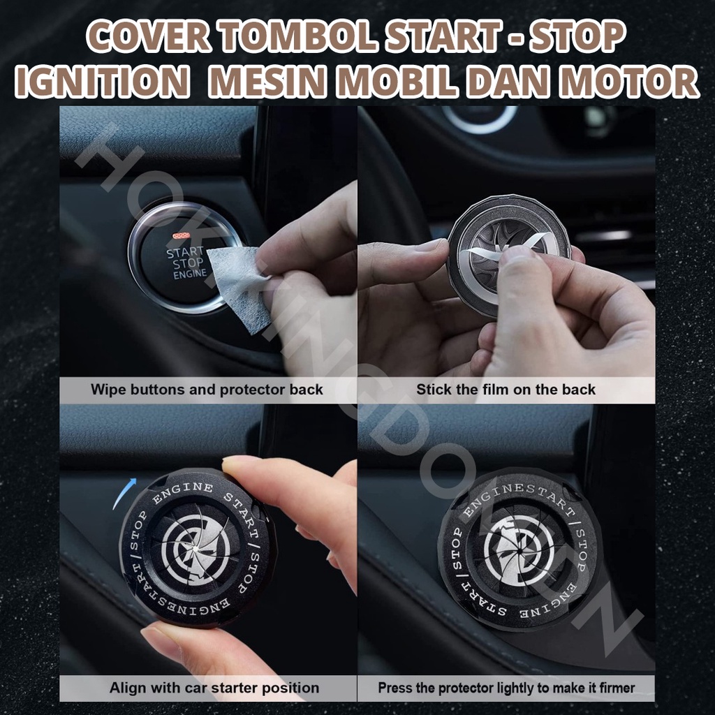 Cover Tombol Start Stop Ignition Mesin Mobil Universal