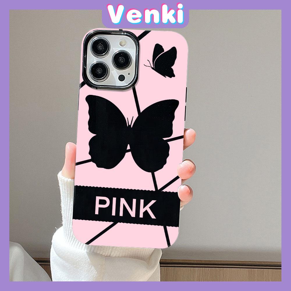 VENKI - For iPhone 11 iPhone Case Black Glossy TPU Soft Case Shockproof Protection Camera Beautiful Butterfly Compatible with iPhone 14 13 Pro max 12 Pro Max xr xs max 7Plus 8Plus