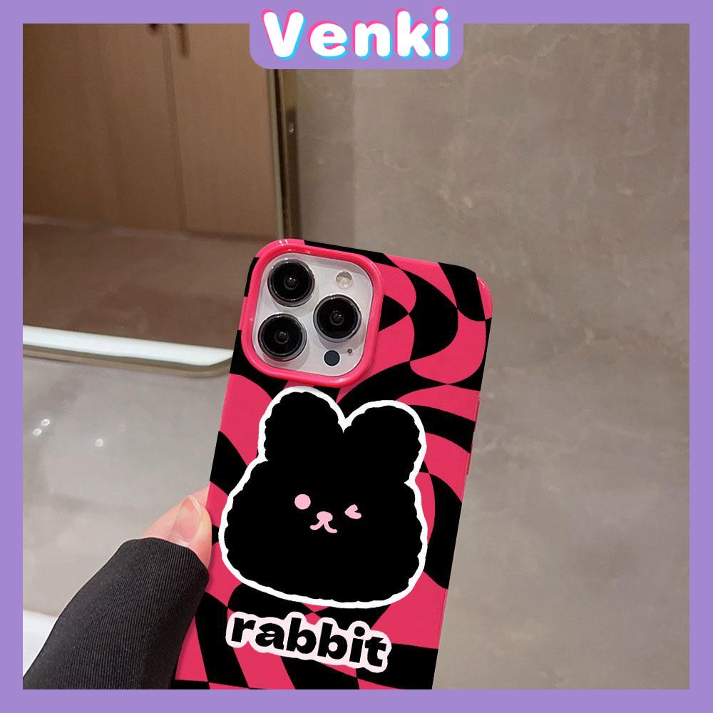 VENKI - For iPhone 11 iPhone Case Red Glossy TPU Soft Case Shockproof Protection Camera Cute Big Rabbit Head  Compatible with iPhone 14 13 Pro max 12 Pro Max xr xs max 7 8Plus