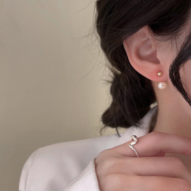 Ay (CN) Anting Mutiara Simple Anting Tusuk Emas Untuk Aksesoris Perhiasan Wanita