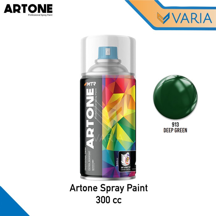 Artone Spray Paint 300 cc Deep Green 913 Cat Semprot Hijau Standard