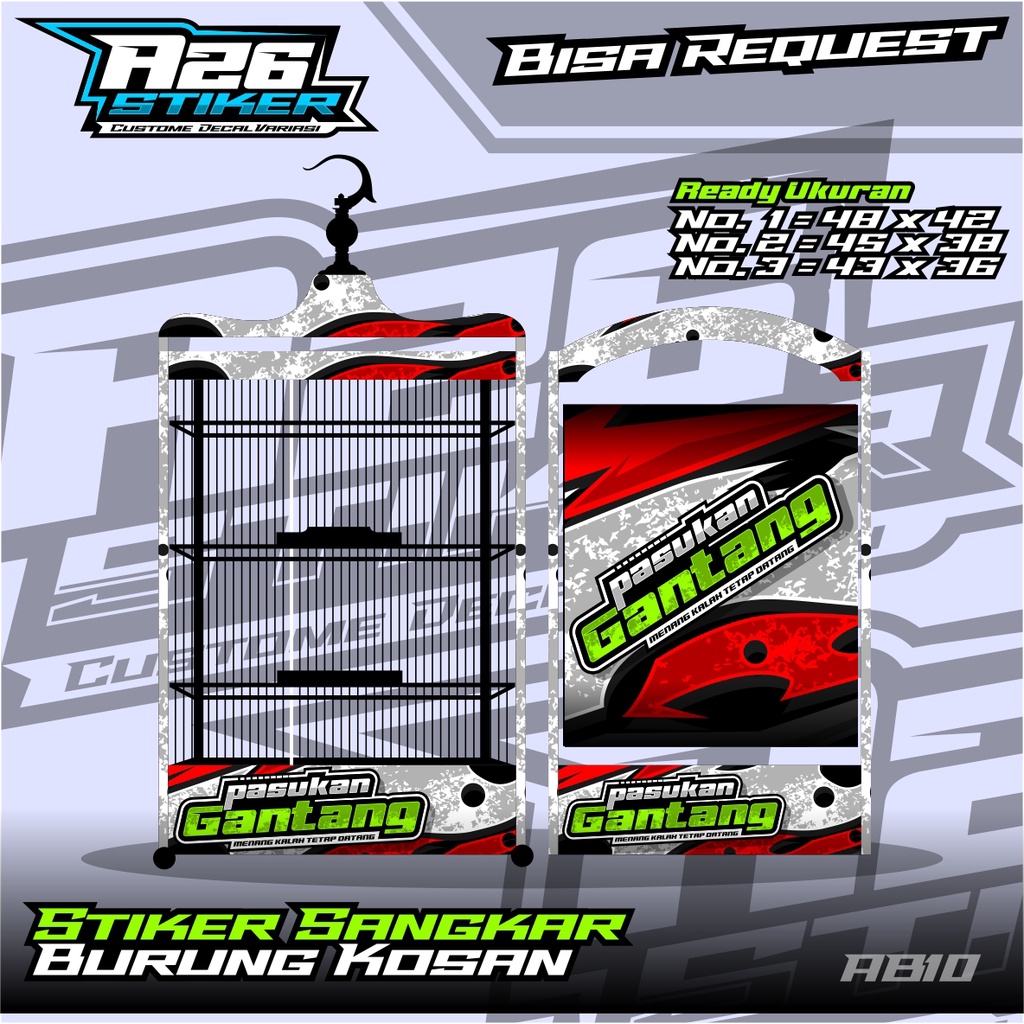 Stiker Sangkar Burung Sangkar Burung kotak,Burung Kacer, Pleci,Cucak Ijo,Dll Full Laminasi Anti Air.