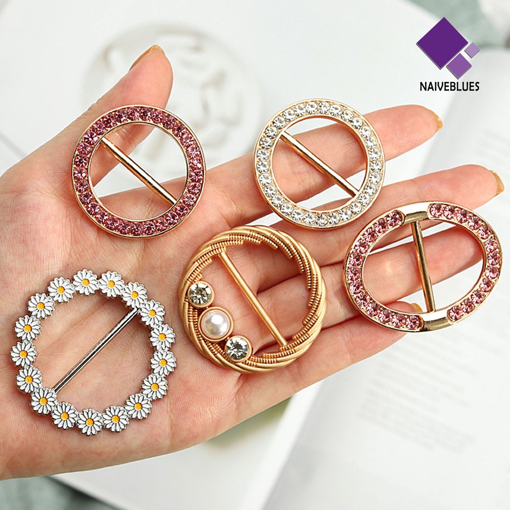 &lt; Naiveblues &gt; Pakaian Sudut Simpul Gesper Elegan Mutiara Imitasi Bulat Cinta T-shirt Syal Sudut Dasi