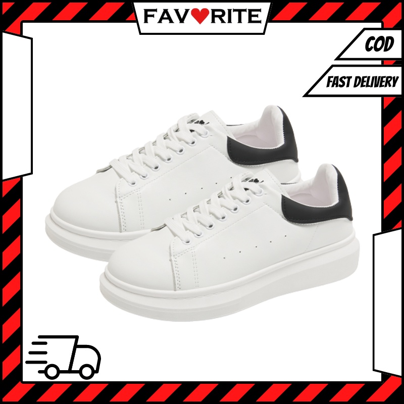 Favorite &quot;Free Box&quot; (Size 40-44) Sepatu Pria Sneakers Full White &amp; Full Black Casual Fashion Import 8101