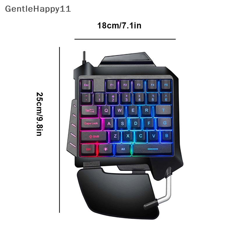 Gentlehappy Keyboard Gaming Mekanik Satu Tangan RGB Backlit Portable Mini Gaming Keypad id