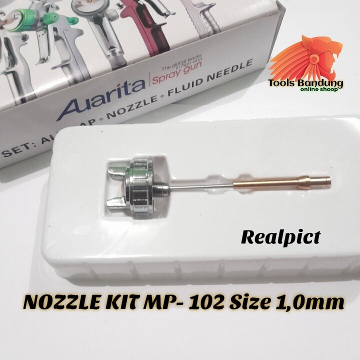 

Nozzle 1,0mm Dan Jarum Kit Set Spray Gun Auarita MP-102 Mini LVMP Cap Needle Original Produk
