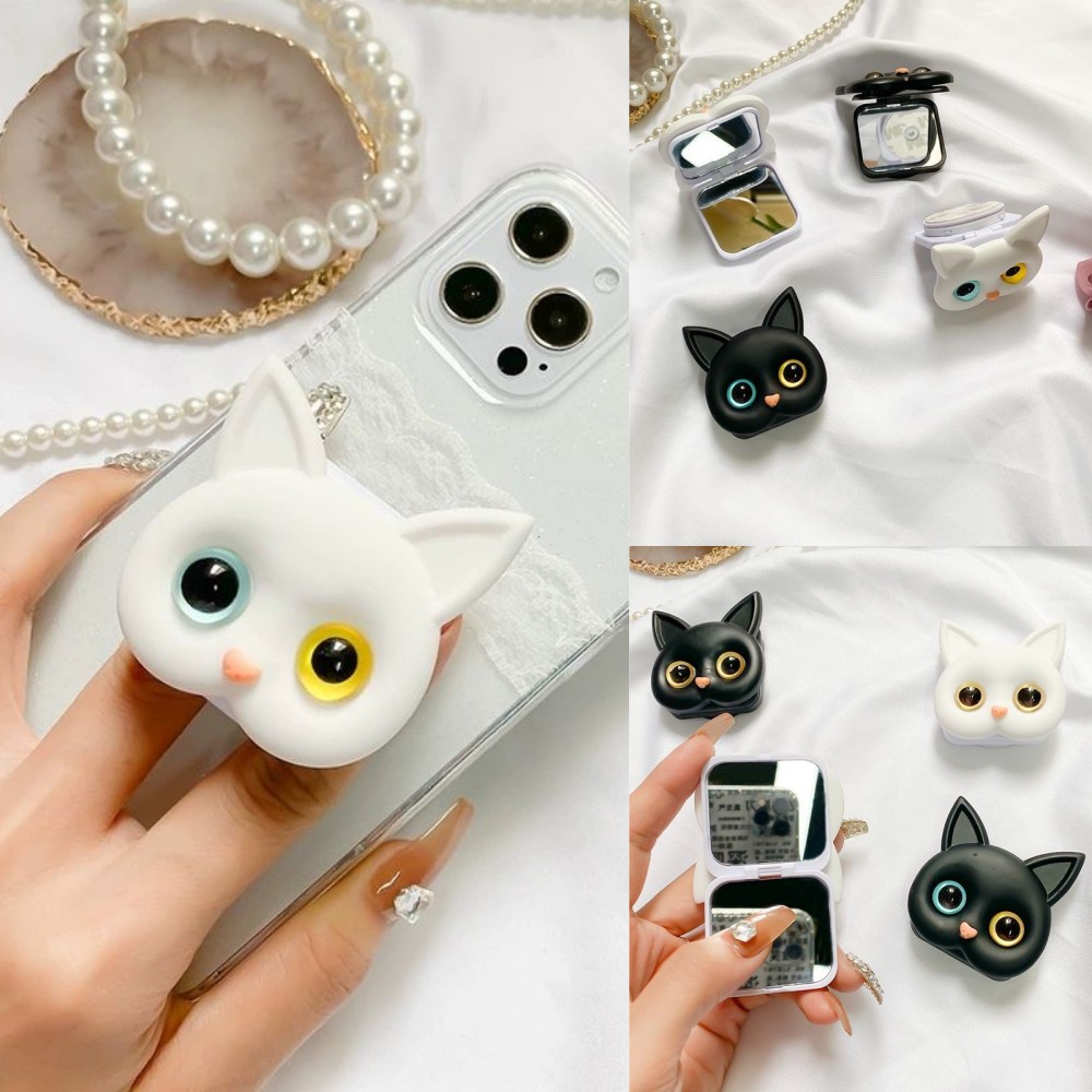 Ins Lucu Kucing Ponsel Pemegang 3D Tiga Dimensi Resin Kartun Air Bag Phone Standing Holders