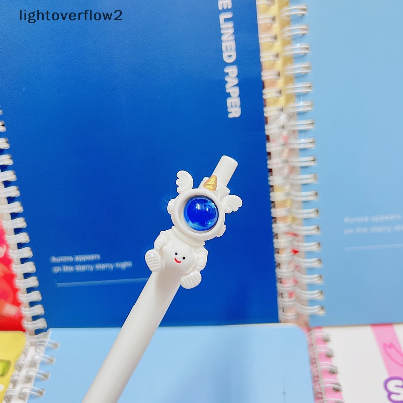 [lightoverflow2] Random Lucu Gel Pen Kawaii Astronot 0.5m Hitam Gel Ink Pen Alat Tulis Sekolah [ID]