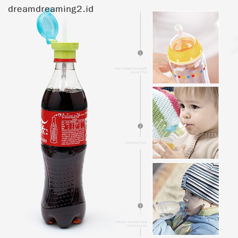 (drea) Hot Sale Botol Minum Anak Portabel Anti Tumpah Jus Soda Water Bottle Twist Cover Dengan Sedotan Anti Tumpah Minuman//