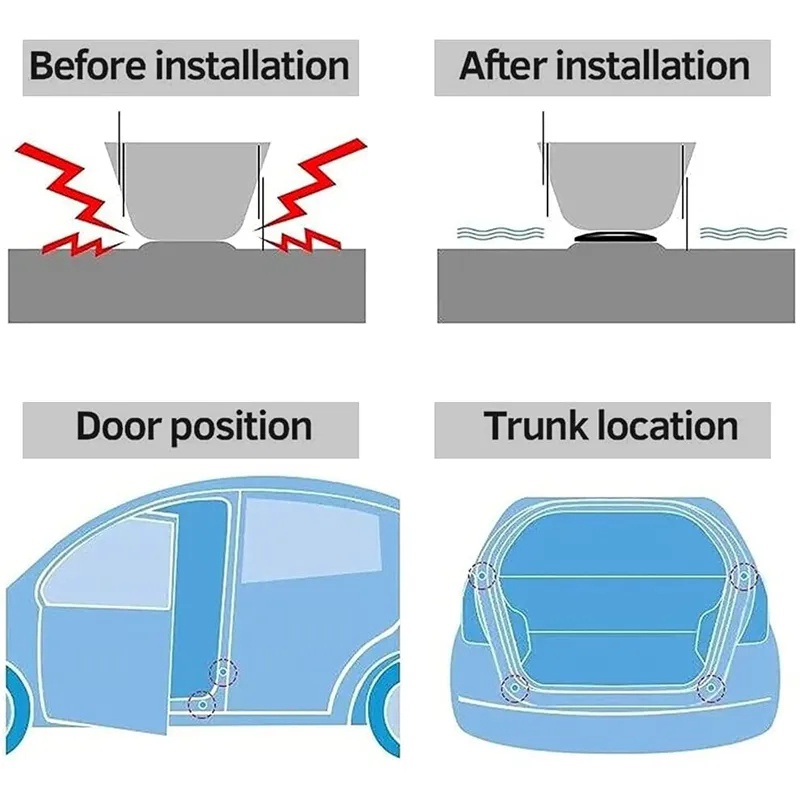 [Unggulan] 1/10pcs Pintu Mobil Anti-Tabrakan Pad Reflektif Silikon Pelindung Stiker Penutup Pintu Anti-Noise Shock Absorber Gasket Auto Door Corner Luminous Protector Guards