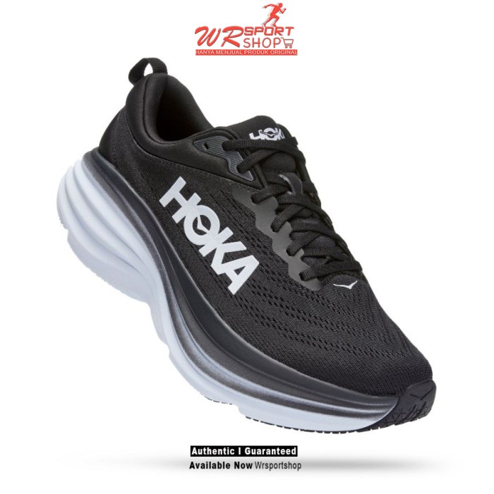Hoka Bondi 8 Mens Running - Black / White ORIGINAL