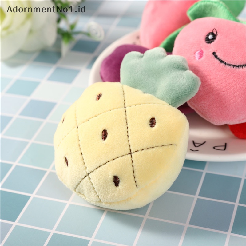 [AdornmentNo1] 2pcs Seri Buah Isi Kapas Kartun Bros Mewah Aksesoris Pakaian Lucu [ID]