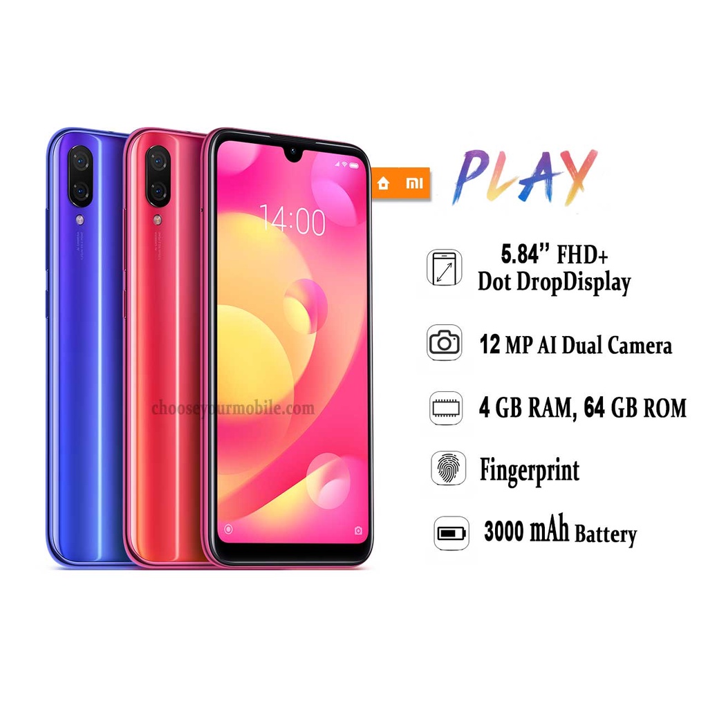 Xiaomi Mi Play 4/64Gb Miplay 6/64 Gb SMARTPHONE BARU - GARANSI TOKO 1 TAHUN