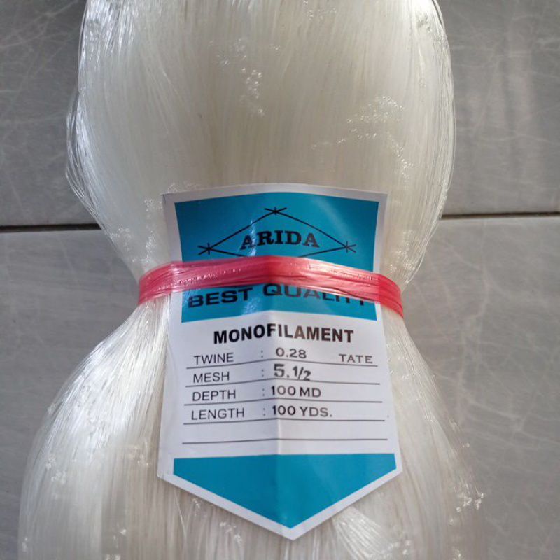 Jaring Arida 0.28 5½ 100md/100yds tate Jaring Ikan Arida Pukat Jaring Ikan Pukat arida Jaring Ikan S