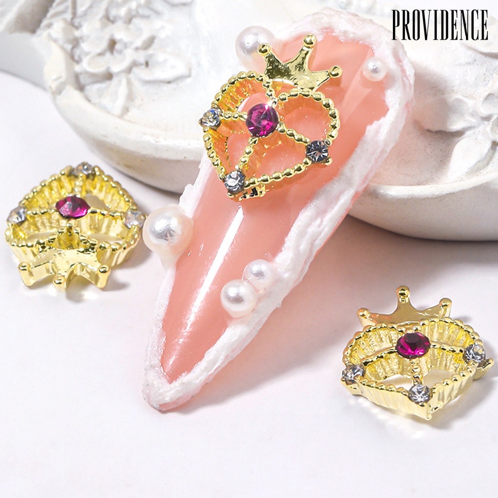 Providence 10 Pcs Nail Art Berlian Imitasi Bersinar Manicure Dekorasi DIY Beragam Gaya 3D Mahkota Jantung Kuku Pesona Aksesoris Salon Kuku