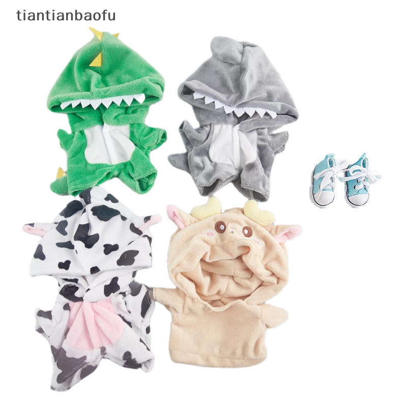 [tiantianbaofu] Celana Onesie Dinosaurus 20 cm Setelan Boneka Pajamas Baju Boneka Aksesoris Butik