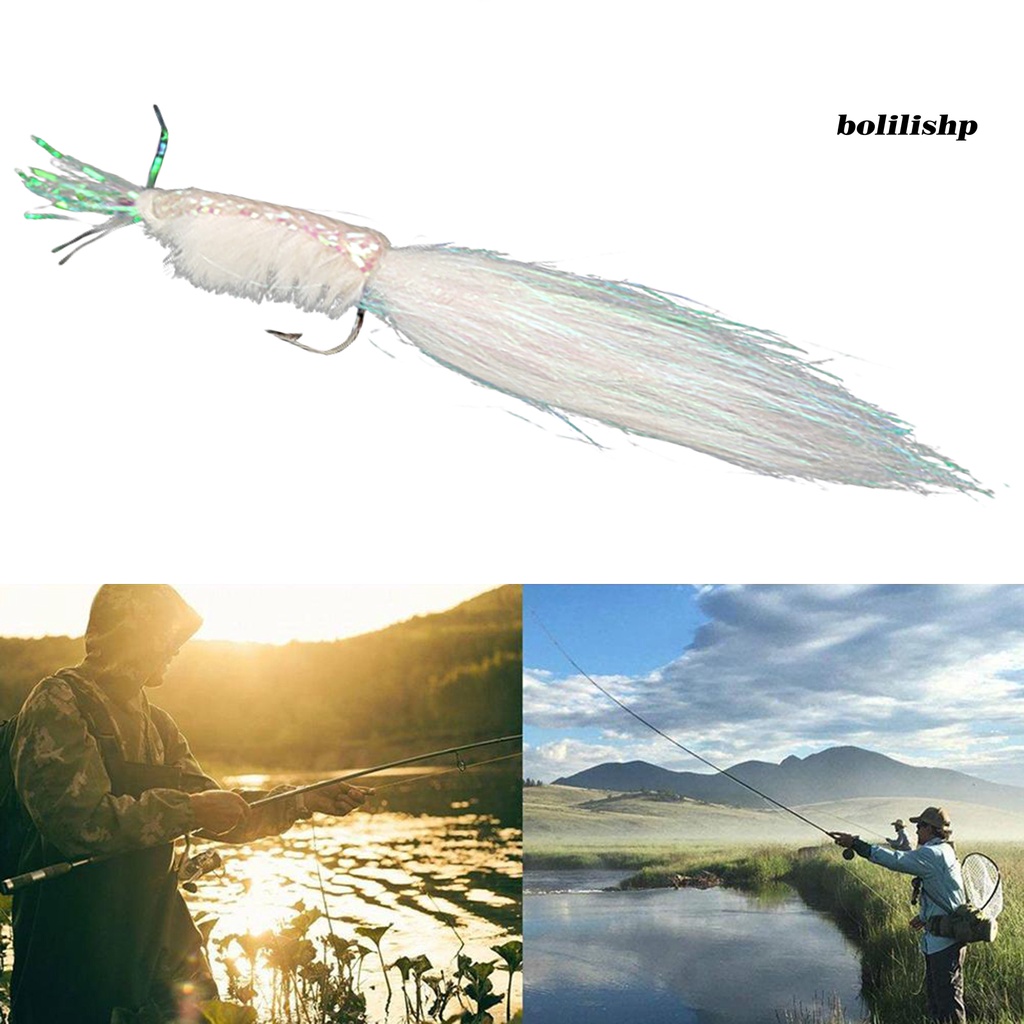 Bo-symphony Fly Hook Tajam Panjang Desain Simulasi Umur Hidup Ringan Angling Umpan Kait Pancing Udang Metal Untuk Outdoor