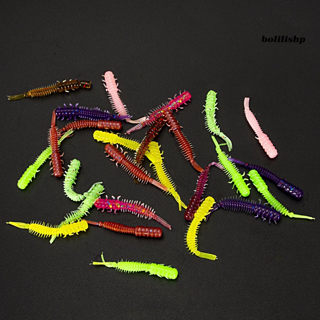 Bo-20pcs Slug Umpan Desain Simulasi Rinci Kompak Pengerjaan Teliti Realistis Angling PVC Mini Sekrup Lure Umpan Untuk Semua Tubuh Air