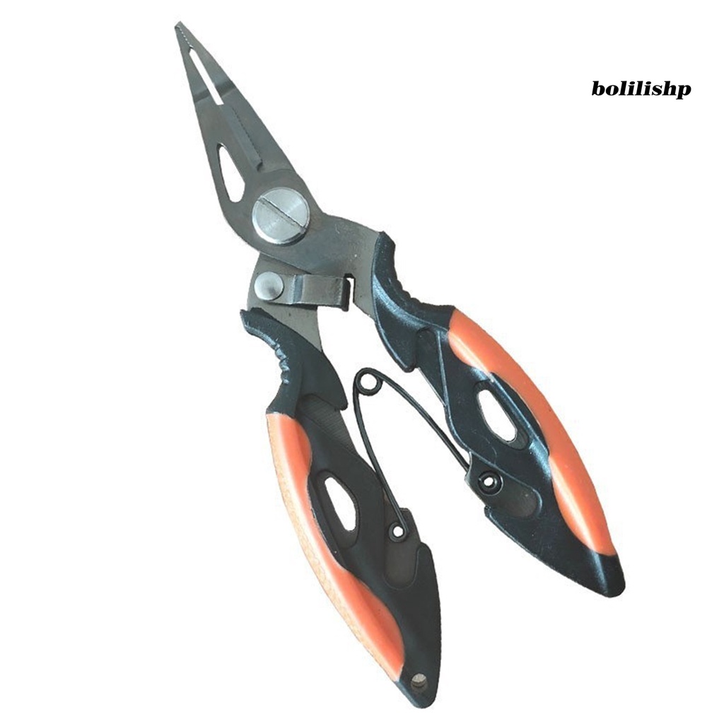 Bo-fishing Tang Penutup Pelindung Pembuka Cincin Ergonomis Stainless Steel PE Line Cutter Hooks Remover Pancing Gunting Perlengkapan Memancing