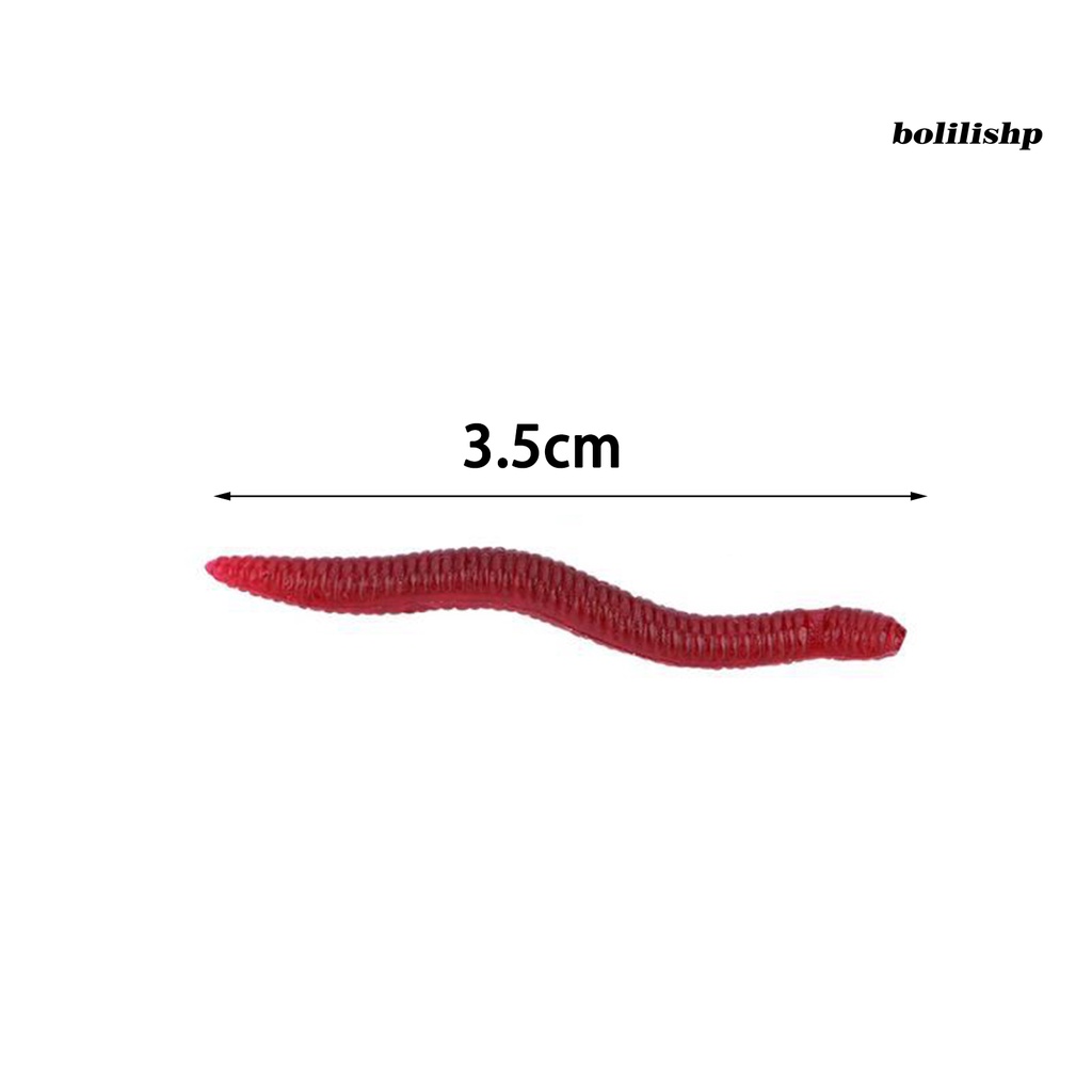 Bo-50 Pcs 3.5 cm Worm Umpan Simulasi Elastisitas Tinggi Tahan Gigit Angling Cacing Tanah Umpan Cacing Buatan Memikat Memancing Luar Ruangan