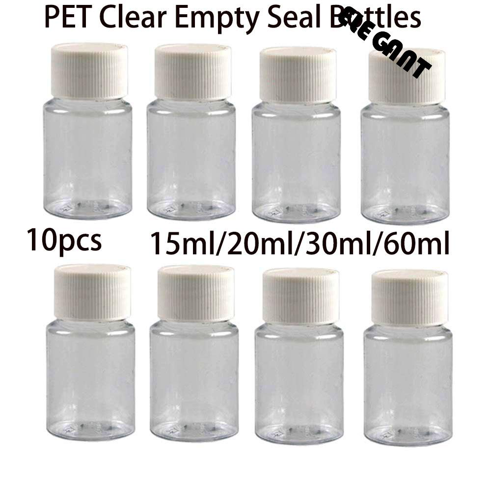 [Elegan] Botol Wadah Portable PET Pill Container Wadah Bubuk Wadah Kimia Plastik Botol Segel