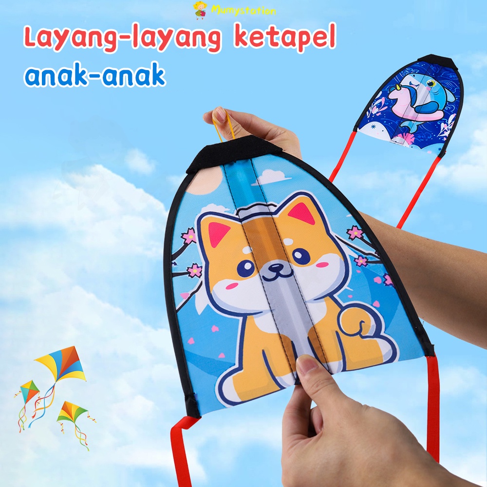 Mumystation   Catapult Kite Anak-anak /Mainan layang layang /Karakter mini yang lucu Pelontar layang-layang portabel Outdoor Games Mainan