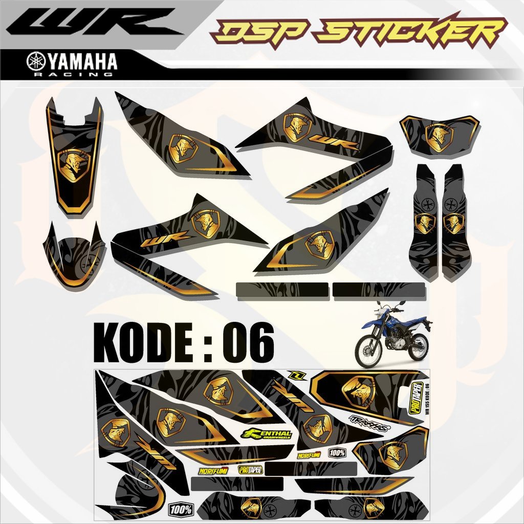 (COD)Sticker Striping Stiker Lis Variasi Trill WR 155 Desain Supermoto DSP 06