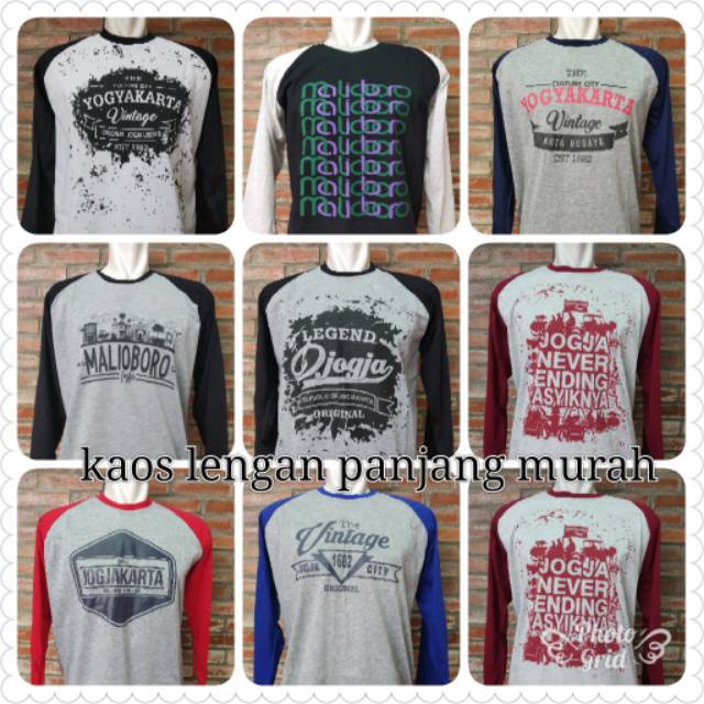AF36 Kaos jogja lengan panjang / oblong jogja / kaos lengan panjang