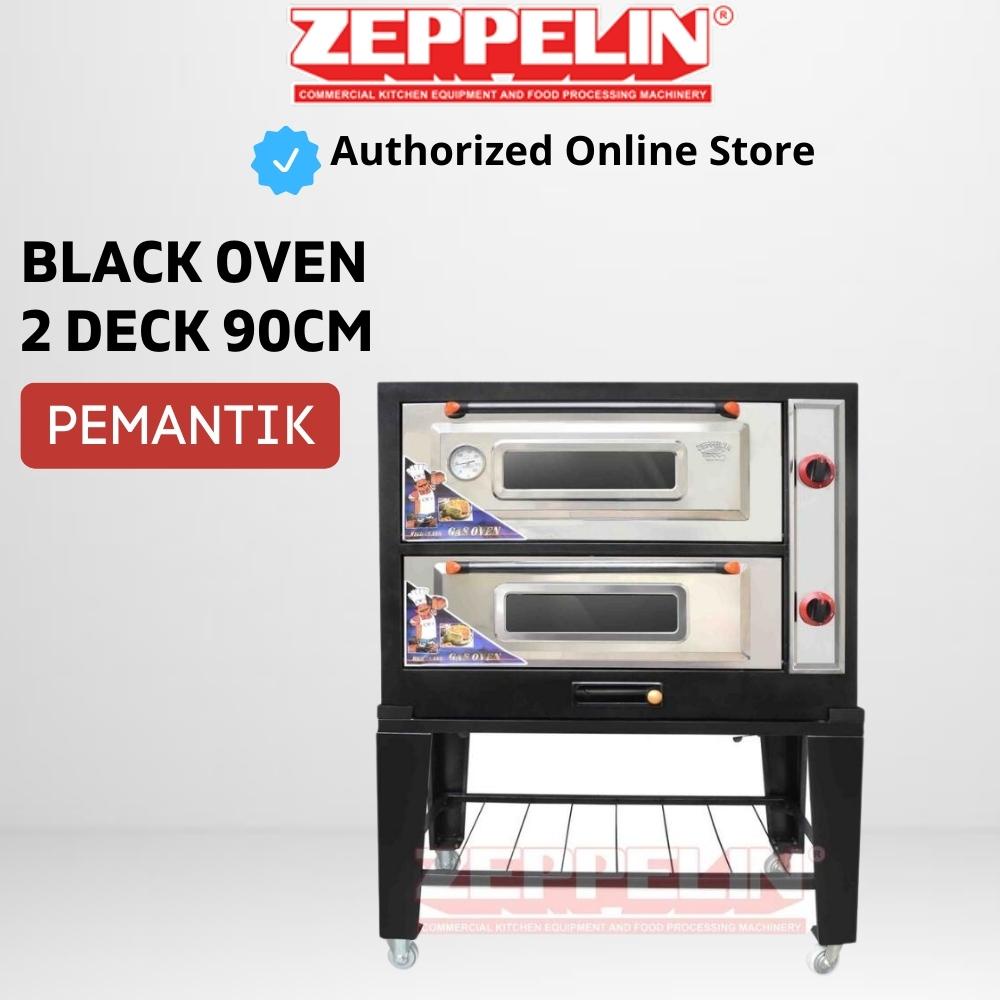BLACK OVEN GAS ZEPPELIN 90CM PEMANTIK OVEN GAS TANGKRING 2 DECK 2 TRAY 95SP GARANSI RESMI