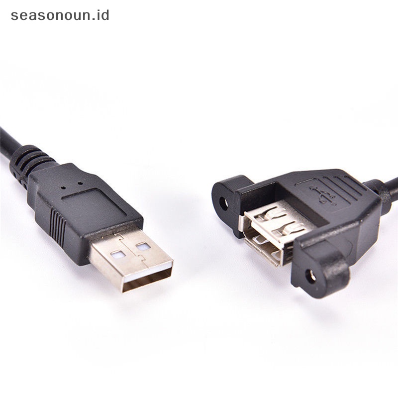 Seasonoun 60cm USB 2.0 A Male To A Female Panel Mount Moung Screw Lock Extension Cable.