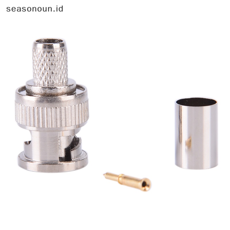 Seasonoun High Quality 10set 3-Piece BNC Male RG59 Plug Crimp Konektor.
