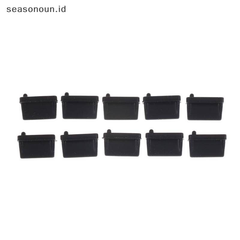 Seasonoun 10pcs Karet Hitam A Type Female USB Anti Debu Pelindung Colokan Stopper Cover.