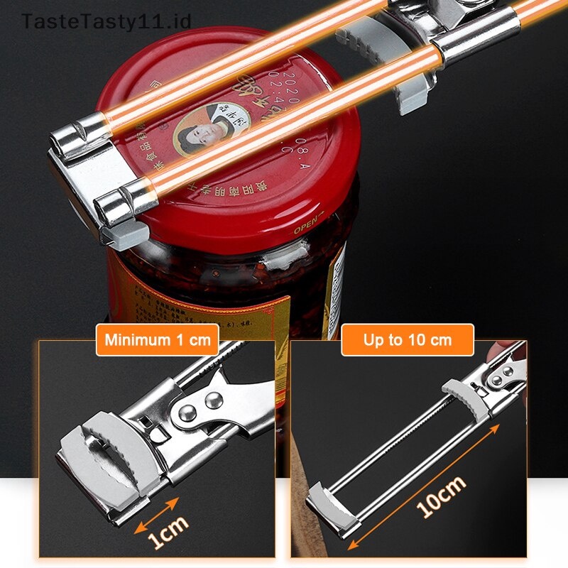 Tastetasty Adjustable Jar Opener Stainless Steel Camping Piknik Selai Alat Buka Tutup Botol Ki.