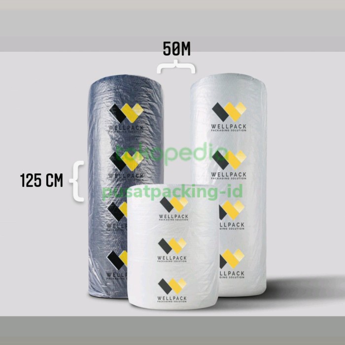 

[GG] PLASTIK BUBLE WRAP ROL PREMIUM 50M HITAM PUTIH BENING WELPACK TERMURAH - Hitam