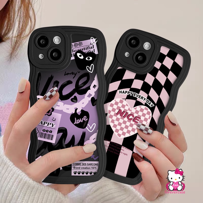 Wavy Edge Case For Infinix Hot 10 20s 12i 8 20 12 Pro 9 10Lite 11s 10s Hot 12 11 10 9 Play Note 12 G96 10 Pro Smart 4 5 6 Plus Ins Fasion Cool Checkerboard Love Heart Soft Cover