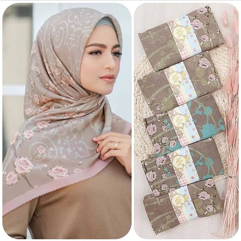 Karimake Hijab / Kerudung Segi Empat Voal Premium Printing Motif Polka Dot Delight Laser Cut 110 x 110