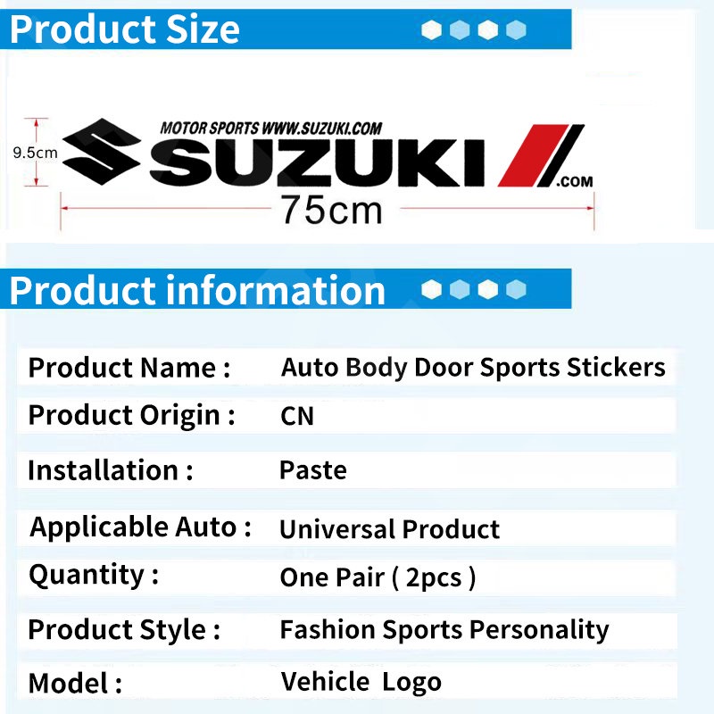 Stiker Mobil Suzuki Auto Door Side Body Decor Decals Anti Gores Cover Lecet Untuk Suzuki ERTIGA XL7 Swift SX4 S-cross Jimny Grand Vitara Brezza Ignis Wagon R