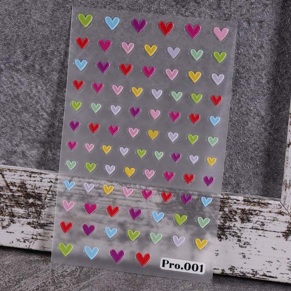 Needway Stiker Kuku Hati Colorful Fashion Love Heart|Hiasan Paku Self Adhesive Warna