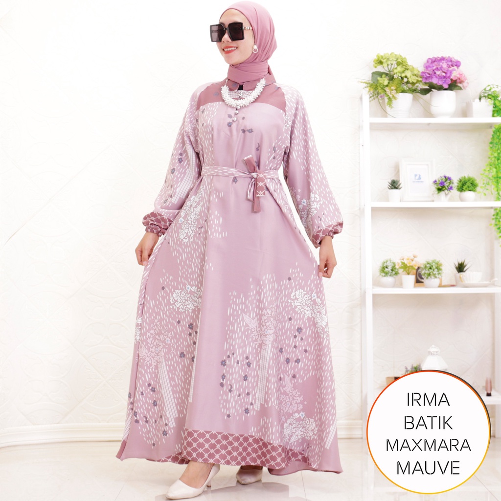 Gamis Maxmara Lux Busui Sleting Motif Bunga Irma