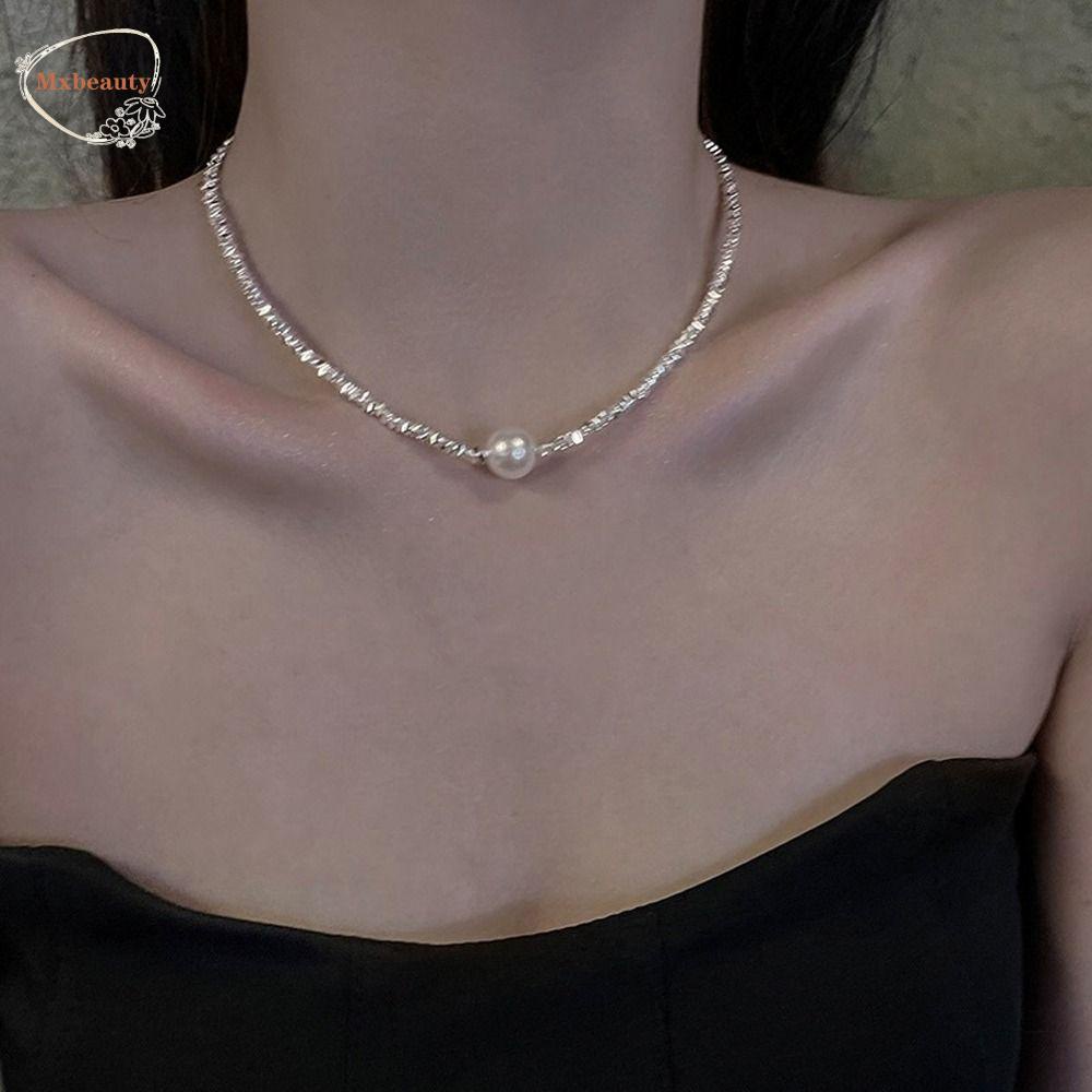 Mxbeauty Wanita Manik-Manik Kalung Manis Indah Rantai Klavikula Desain Niche Elegan Hadiah Gadis Temperamen Gadis Choker